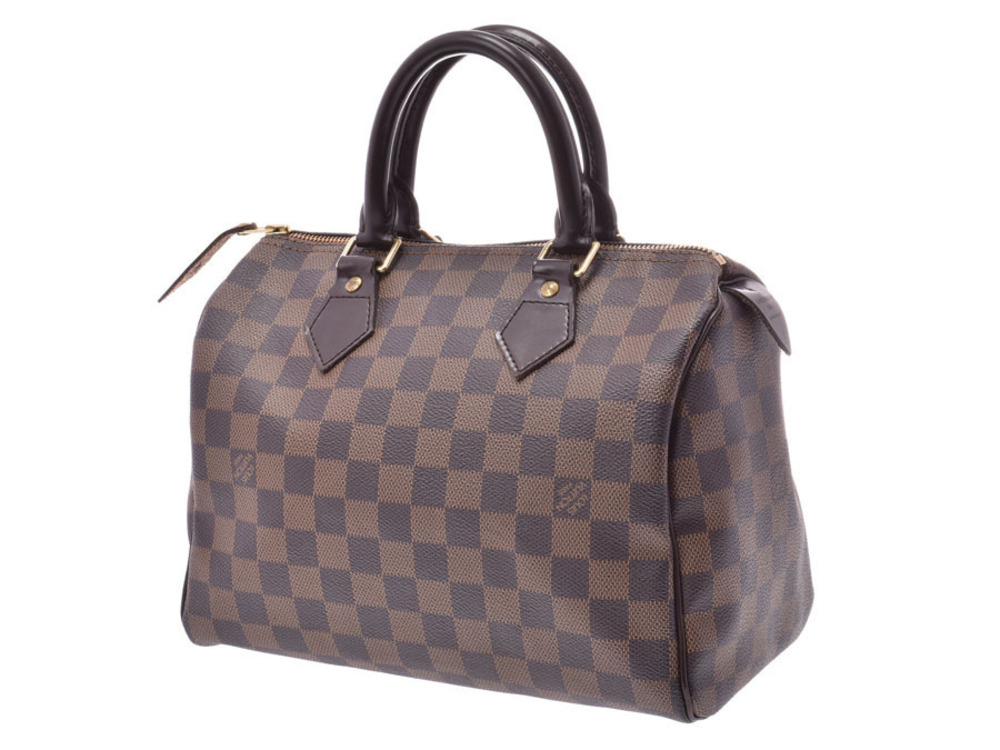 Louis Vuitton Speedy Damier Brown Handbag Leather Brown